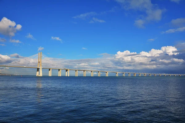 Ponte Vasco Gama Sul Fiume Tago Visto Park Nation Lisbona — Foto Stock