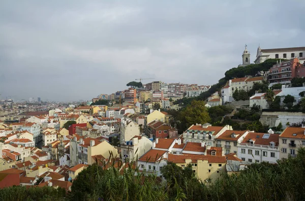 Lisboa Partir Cima Vista Bairro Baixa Partir Castelo São Jorge — Fotografia de Stock