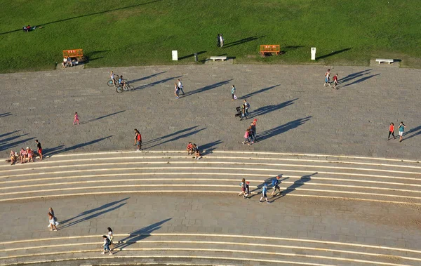 Lisboa Portugal Octubre 2017 Turismo Desde Torre Belem Con Recreación —  Fotos de Stock