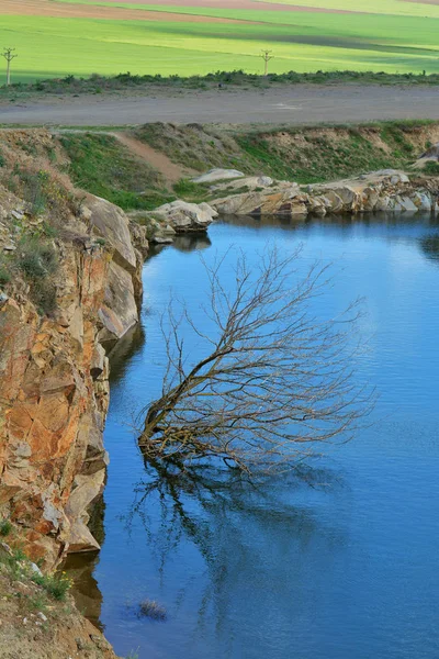 Озеро Якобале Образованное Разрушенной Шахтерской Галерее Недалеко Гор Мачин Округ — стоковое фото