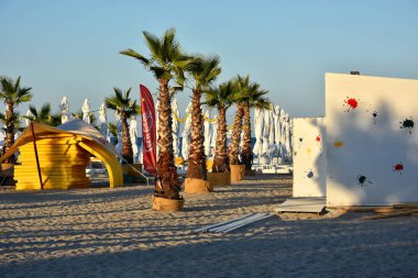 MAMAIA, CONSTANTA COUNTY, ROMANIA - JULY 25, 2018. Summer relax at Mamaia, popular resort on the Black sea coast, Romania.