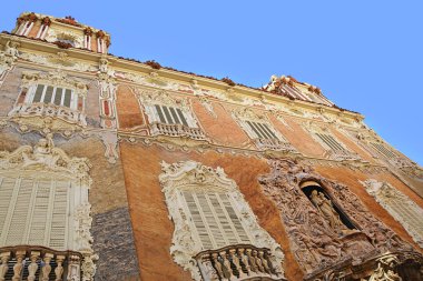 Valencia, İspanya - 6 Kasım 2016.Alabaster cephe Virgen del Rosario Palacio del Marques de Dos Aguas olarak bilinen Ulusal Seramik ve Dekoratif Sanatlar Müzesi, Valencia