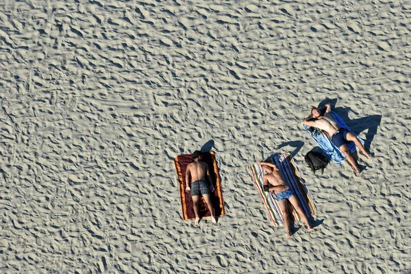 马马亚 康斯坦察县 罗马尼亚 2018年8月11日 游客在马马亚海滩黑海沿岸休闲 从天空景观公园酒店 在罗马尼亚顶级夏季景点景观 — 图库照片