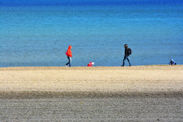 Caminhando Costa Praia Imagem Arte Fina — Fotografia de Stock