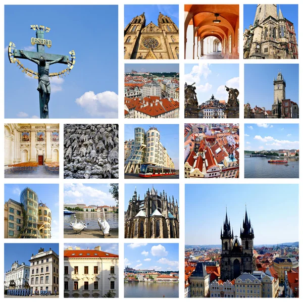 Collage Praga Capital República Checa — Foto de Stock