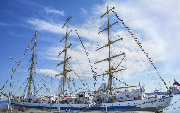 Constanta Rumunsko Září2016 Plachetnice Šesti Zemí Černém Moři Vysoké Lodě — Stock fotografie