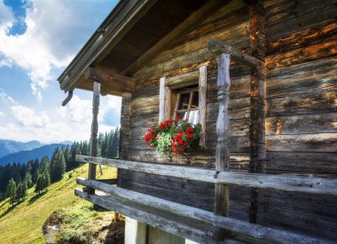 Ahşap yazlık Alp dağlarında Scheffau am Wilden Kaiser, Tirol, Avusturya