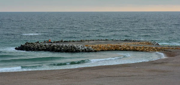 Sonniger Herbstmorgen Ufer Des Schwarzen Meeres Navodari Beach Mamaia North — Stockfoto