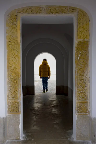 Sinaie Roumanie Novembre 2018 Arc Cour Vieille Église Monastère Sinaia — Photo