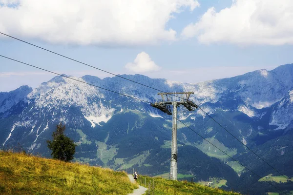 Nyári Kirándulás Élmény Scheffau Wilden Kaiser Tirol Ausztria — Stock Fotó