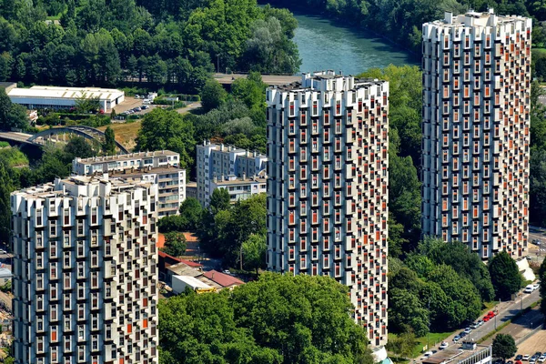 Arquitectura Edificios Vista Desde Arriba Desde Fort Bastille Grenoble Francia — Foto de Stock