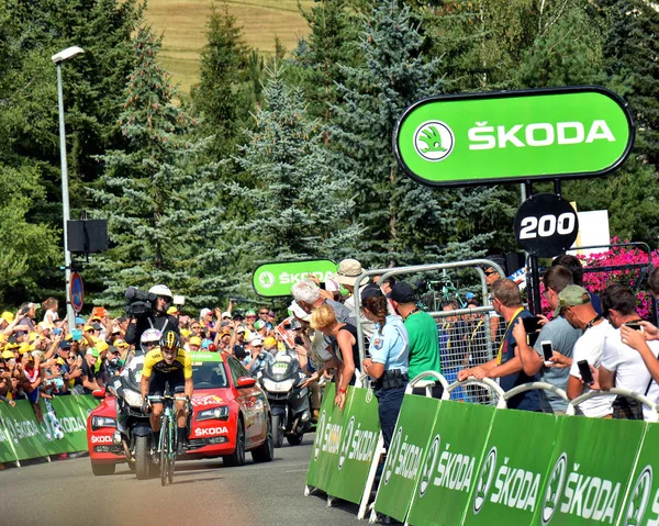 Serre Chevalier Francie Července 2017 Podívaná Propagační Karavany Etapě Serre — Stock fotografie