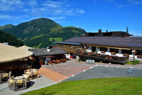 Fieberbrunn Österrike Juli 2017 Streuboden Restaurang Som Serverar Specialiteter Från — Stockfoto