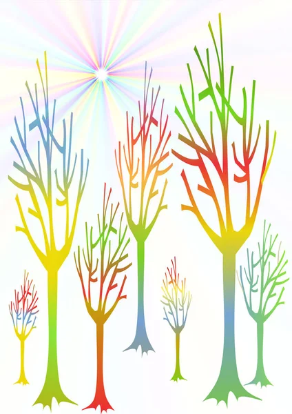 Árvores Sonhos Resumo Ilustração Fundo — Fotografia de Stock