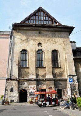 Krakow, Polonya - 9 Eylül 2016. Kazimierz, Yahudi Mahallesi, Polonya 'nın tarihi Krakow Bölgesi.