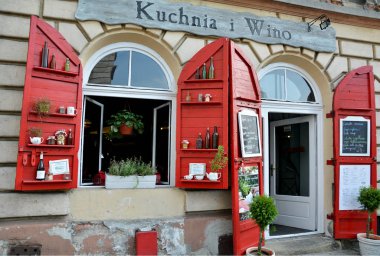 Krakow, Polonya - 9 Eylül 2016. Kazimierz, Yahudi Mahallesi, Polonya 'nın tarihi Krakow Bölgesi.