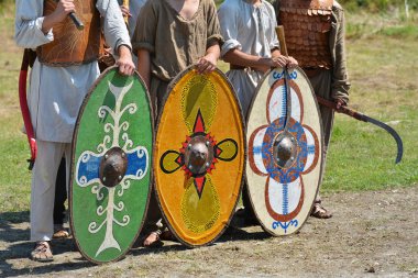 Hikaye, Köstence, Romanya-25 Haziran, 2017.Authentic deneyim hikaye kale Romalılar ve Dacian.Part tur X, özgün Turizm Projesi Dobrogea, Romanya keşfi için Taktikler ve yaşam tarzı ile 