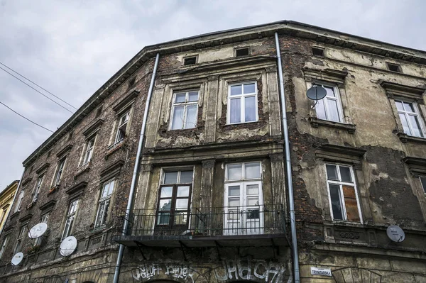 波兰克拉科夫 2016年9月3日 波兰克拉科夫犹太人区的旧建筑 — 图库照片