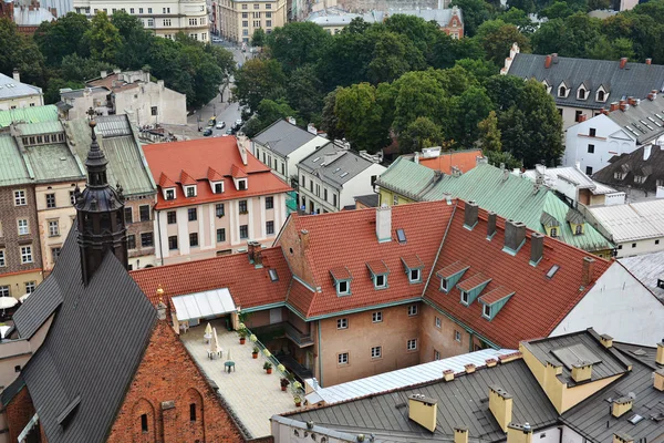 Casitas Antiguas Vista Desde Arriba Cracovia Polonia — Foto de Stock