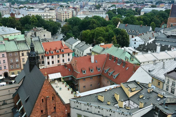 Maisons Vieille Ville Vue Haut Cracovie Pologne — Photo