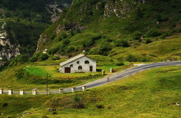 Widok Col Mont Cenis Francja Droga Górska Włoskiej Stronie Moncenisio — Zdjęcie stockowe