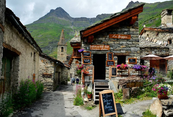 Bonneval Sur Arc Frankrike Juli 2017 Traditionell Arkitektur Med Stenhus — Stockfoto