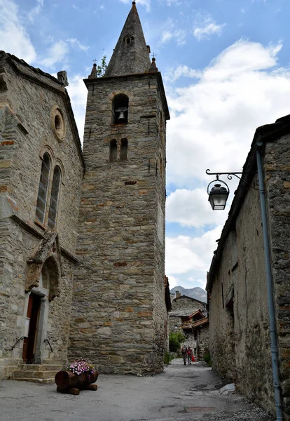 Bonneval Sur Arc Francja Lipca 2017 Architektura Tradycyjna Kamiennym Domem — Zdjęcie stockowe