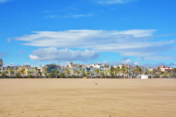 Sea Front Malvarrosa Beach City Valencia Spain — Stock Photo, Image