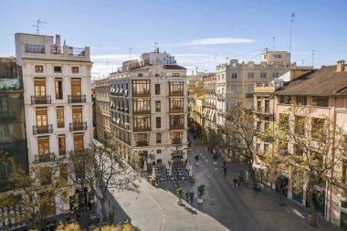 Serrano Kuleleri 'nden Valencia, İspanya manzarası, şehrin antik kapısı..  