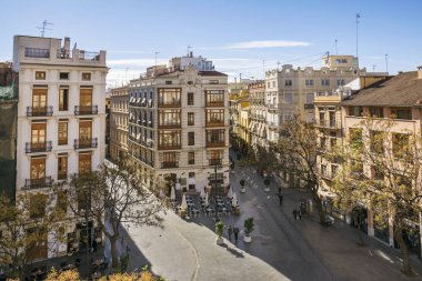 Serrano Kuleleri 'nden Valencia, İspanya manzarası, şehrin antik kapısı..  
