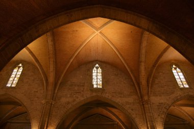 Valencia, İspanya - 9 Kasım 2016. St. Mary Metropolitan Cathedralbasilica Our Lady Valencia, İspanya varsayım iç. 