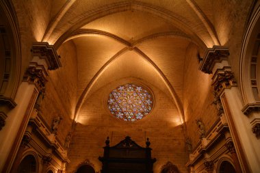 Valencia, İspanya - 9 Kasım 2016. St. Mary Metropolitan Cathedralbasilica Our Lady Valencia, İspanya varsayım iç. 