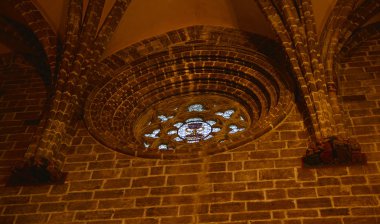 Valencia, İspanya - 9 Kasım 2016. İç ayrıntılı olarak St. Mary Büyükşehir Cathedralbasilica varsayım of Our Lady, Valencia, İspanya.