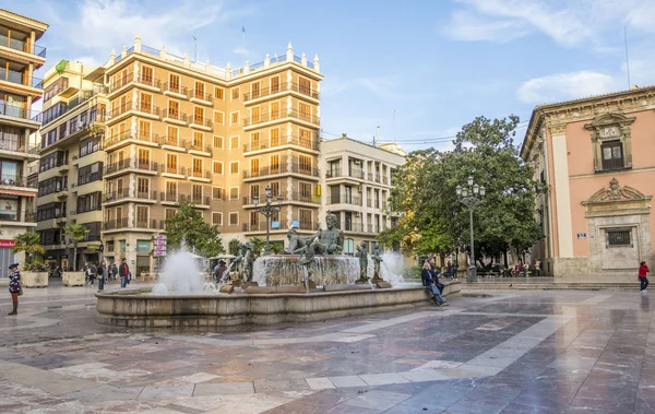 Fontaine Turia Sur Plaza Virgen Valence Espagne — Photo