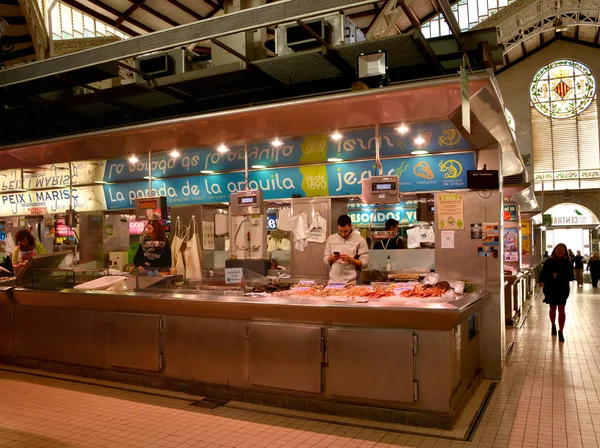 Valencia Espanha Novembro 2016 Dentro Mercado Central Mercado Central Plaza — Fotografia de Stock