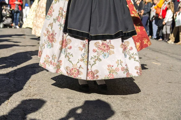 Trajes Tradicionales Españoles Grupo Bailarines Realizando — Foto de Stock