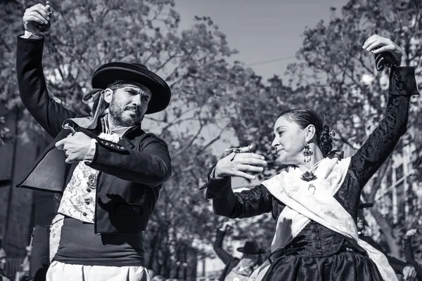 Valencia Spanien November 2016 Eine Tänzergruppe Führt Einen Traditionellen Tanz — Stockfoto