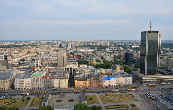 Garantia Polónia Junho 2018 Vista Cima Horizonte Urbano Com Arranha — Fotografia de Stock