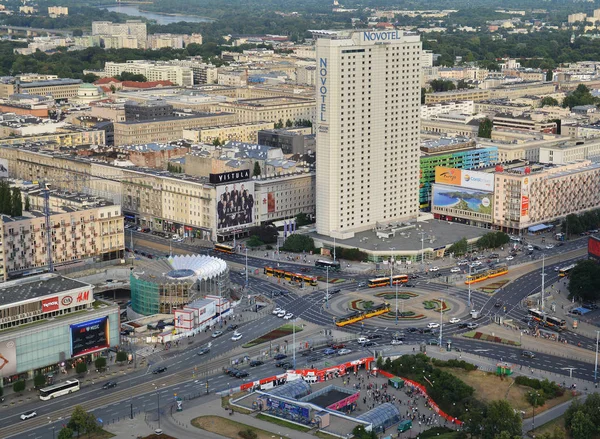 Warszawa Polska Czerwca 2018 Widok Góry Miejskiej Panoramy Wieżowców Hotele — Zdjęcie stockowe