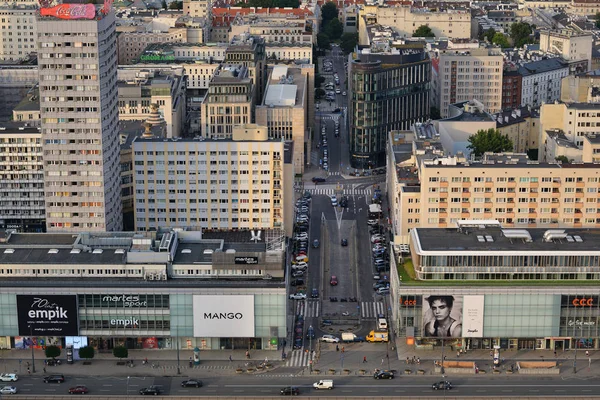 Warszawa Polen Juni 2018 Utsikt Från Ovan Och Urbana Skyline — Stockfoto