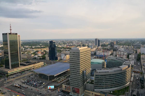 Garantia Polónia Junho 2018 Vista Cima Horizonte Urbano Com Arranha — Fotografia de Stock