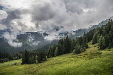 Avusturya, Tirol 'de fırtınalı yaz manzarası