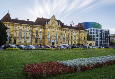Zagreb, Hırvatistan - 14 Temmuz 2017. Müze, sanat ve el sanatları ve Müzik Akademisi, Zagreb, Hırvatistan