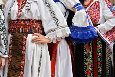 CONSTANTA, ROMANIA -JUNE 24, 2018. Women in traditional costumes at 