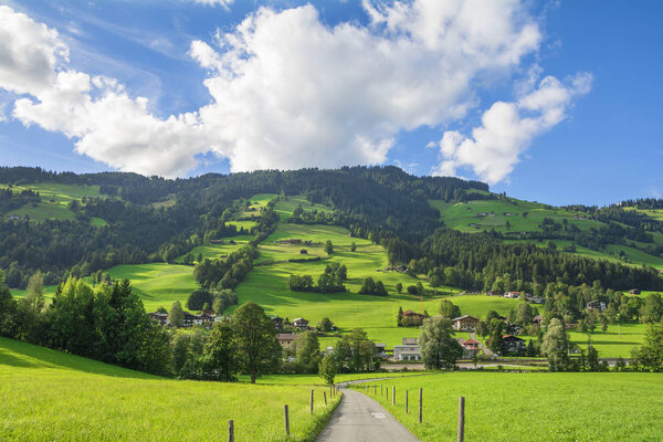 Countryside landscape in Westendorf , Alps mountains,Tirol, Austria
