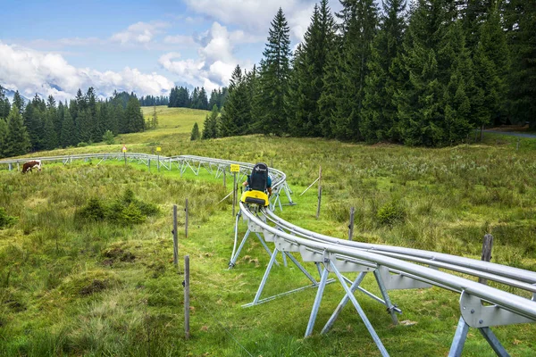 Fieberbrunn Áustria Agosto 2016 Timoks Alpine Coaster Fieberbrunn Kitzbuhel Alps — Fotografia de Stock