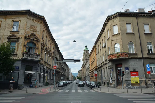 克罗地亚萨格勒布 2017年7月15日 克罗地亚萨格勒布老城区的城市街景 — 图库照片