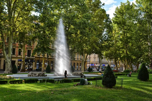 Zagreb Croácia Julho 2017 Atração Famosa Zagreb Parque Zrinjevac Com — Fotografia de Stock