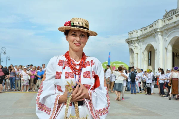 Constanta Rumänien Juni 2018 Frau Tracht Beim Ziua Iei Internationaler — Stockfoto