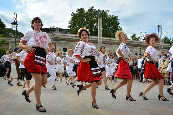 Constanta Roumanie Juin 2018 Groupe Danseurs Agissant Ziua Iei Journée — Photo